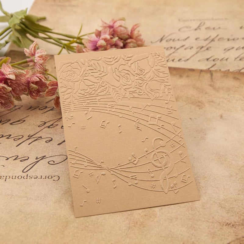 FUGUT 3-D Embossing Folder for Card Making - Plastic Textured Template for DIY Scrapbooking, Paper Crafting and Handmade Art Supplies (3D Rose Music 5.8 x 4.1 in) - Image 5